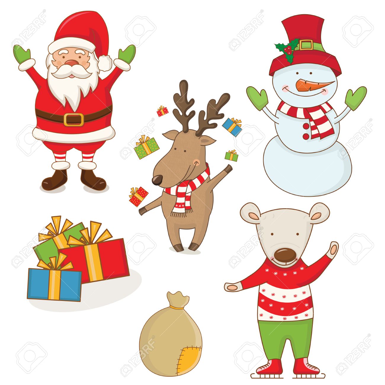 漫画のクリスマス キャラクター ベクトル のイラスト素材 ベクタ Image