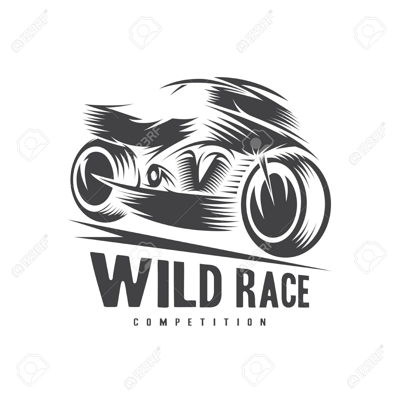 high speed motorcycle vector illustration design template royalty
