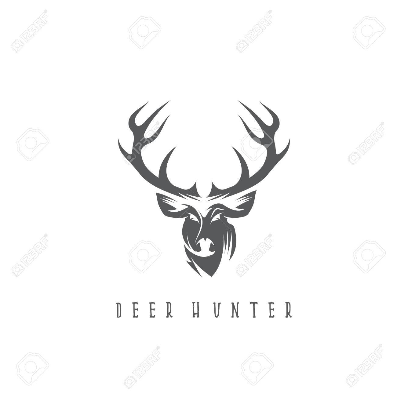 deer head vector design template hunting illustration royalty free