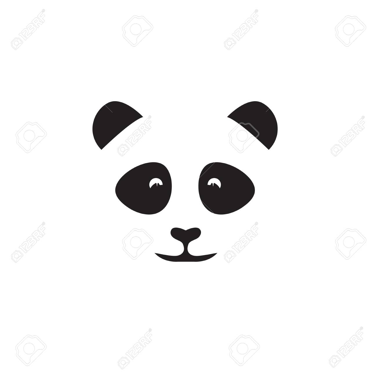 abstract face of cute panda vector design template royalty free
