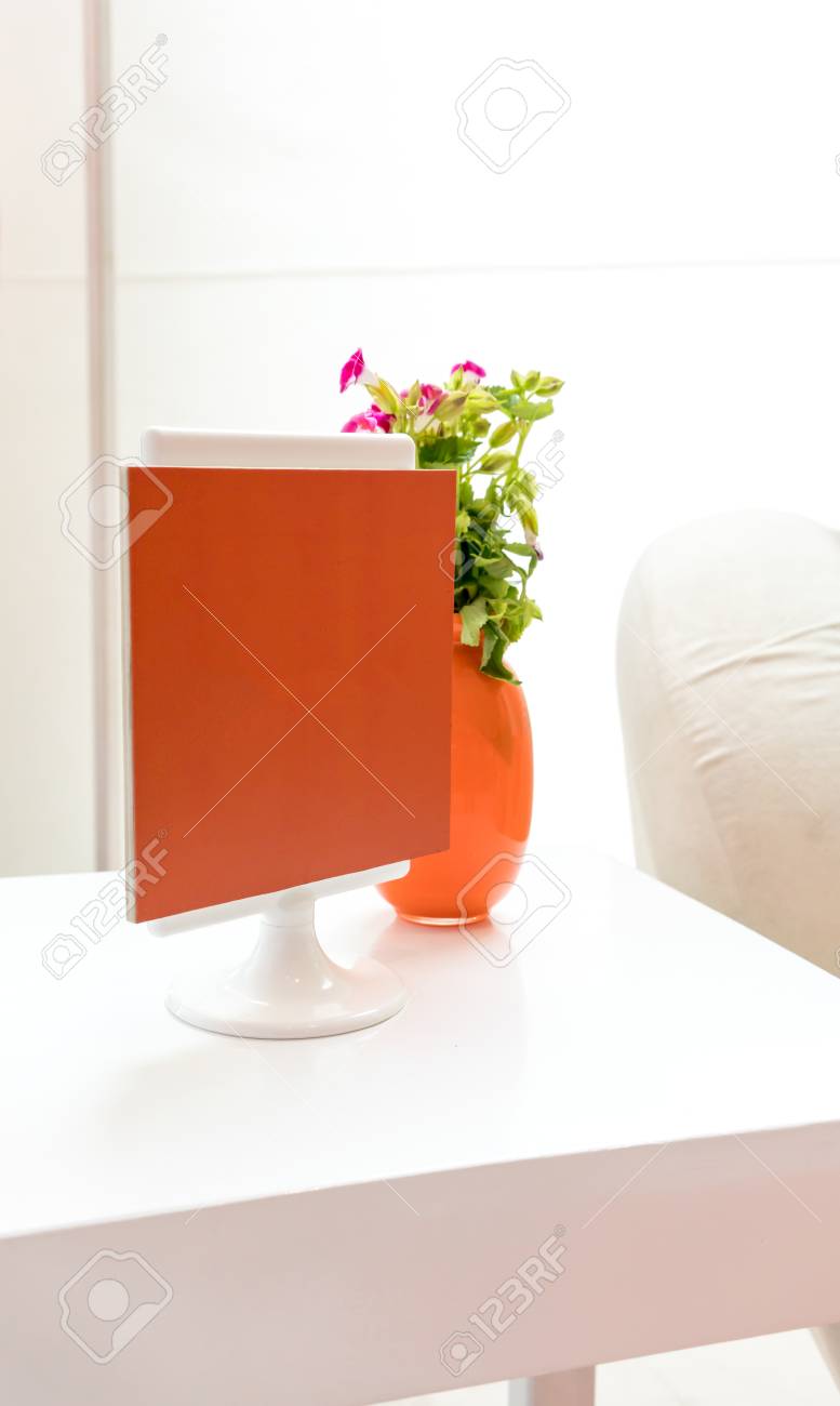 Decorative Side Table Setup With Mini Photo Frame Against White Stock Photo Picture And Royalty Free Image Image 83258262