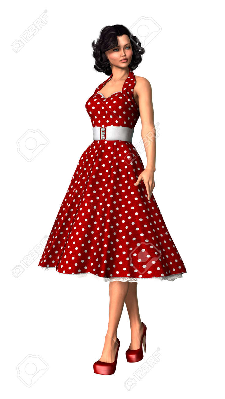 retro red polka dot dress