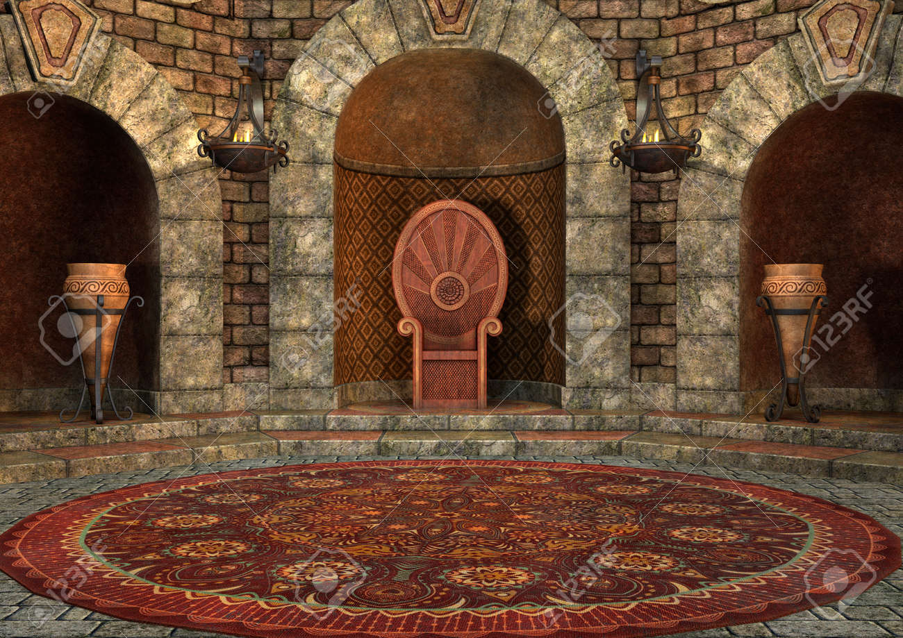 3D Rendering Of A Fairy Tale Throne Room Stock Photo, Picture and Royalty  Free Image. Image 55874997.