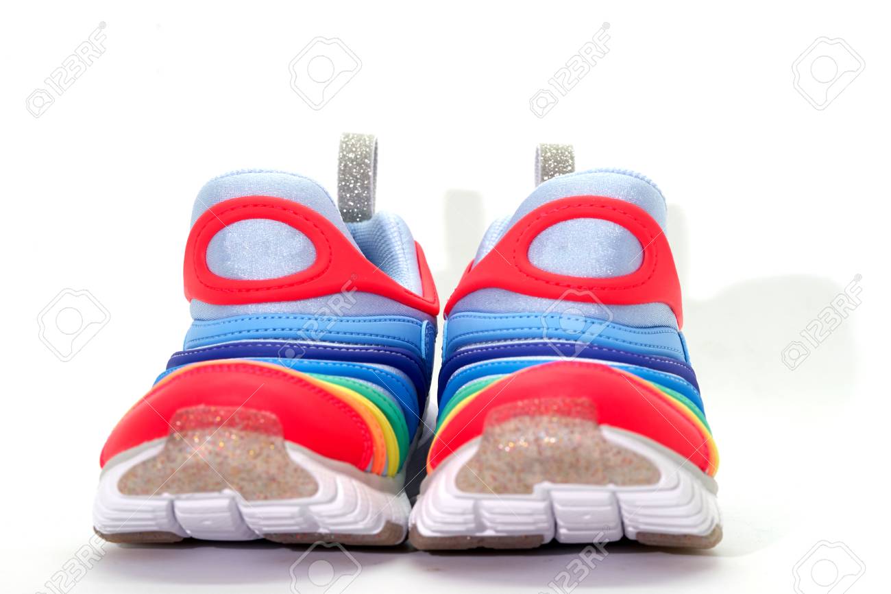 colourful running shoes