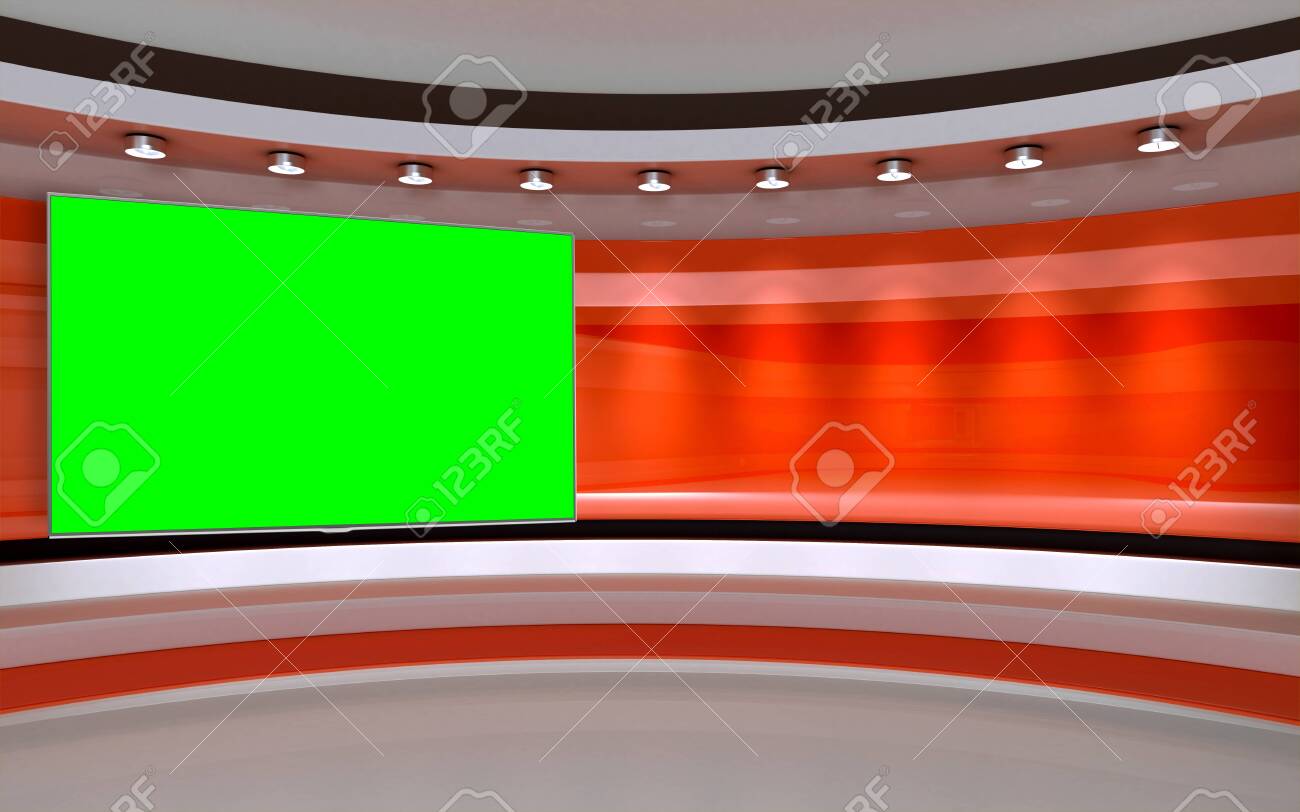 Tv Studio Backdrop For Tv Shows Tv On Wall News Studio The Stock Photo Picture And Royalty Free Image Image