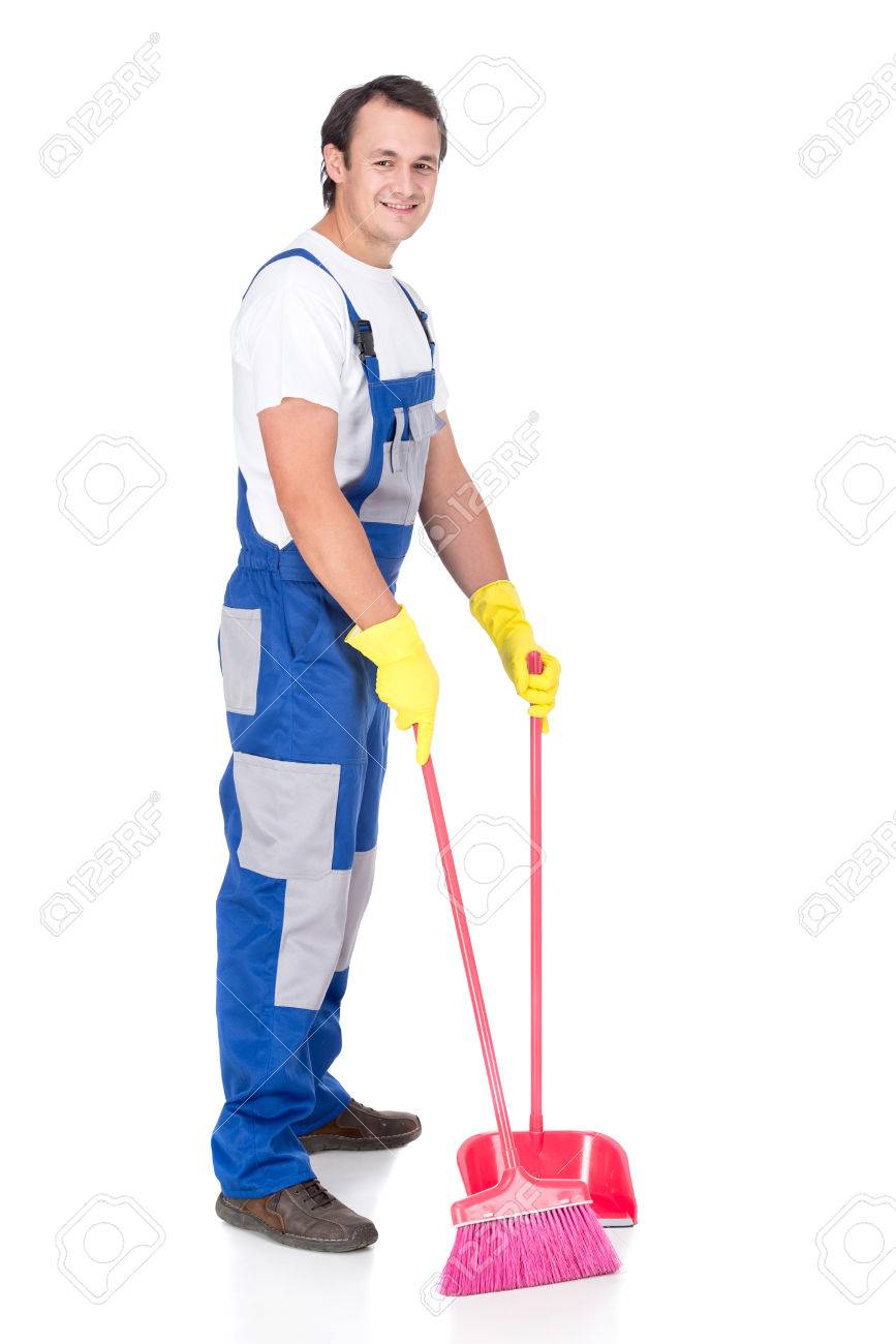 young smiling cleaner man