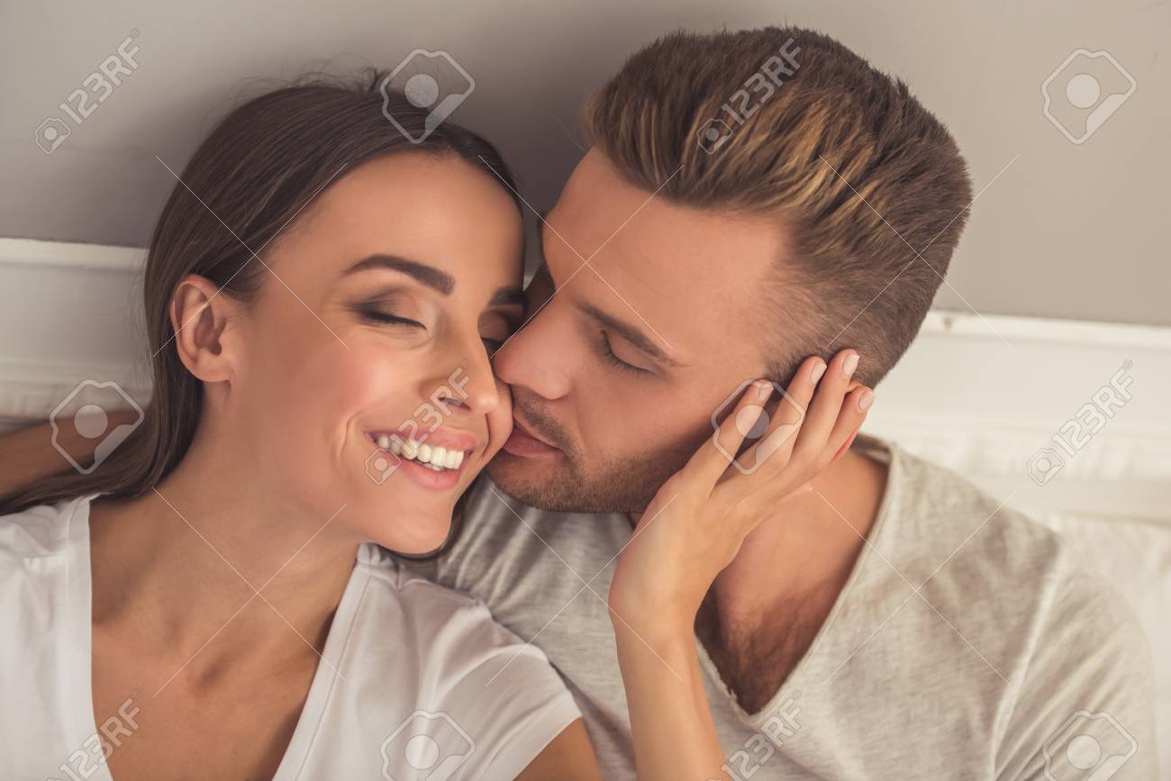 Kissing His Beautiful Smiling Wife