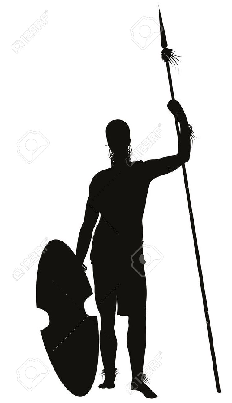 African Tribal Warrior With Spear Detailed Vector Silhouette Royalty Free  SVG, Cliparts, Vectors, And Stock Illustration. Image 30565339.