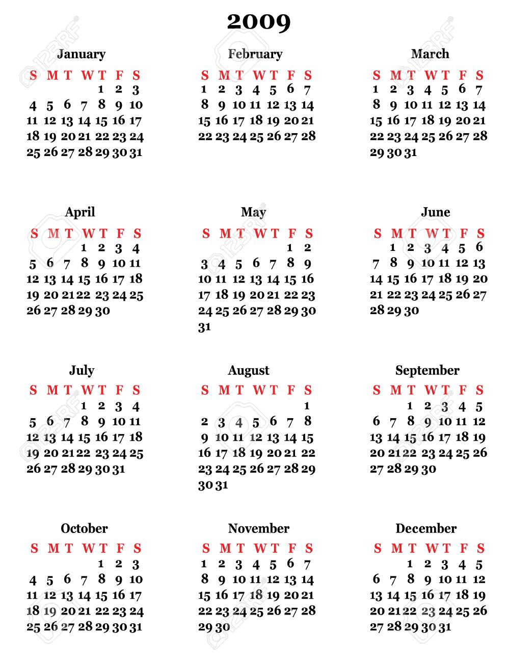 2009 年カレンダーのイラスト素材・ベクター Image 3778618