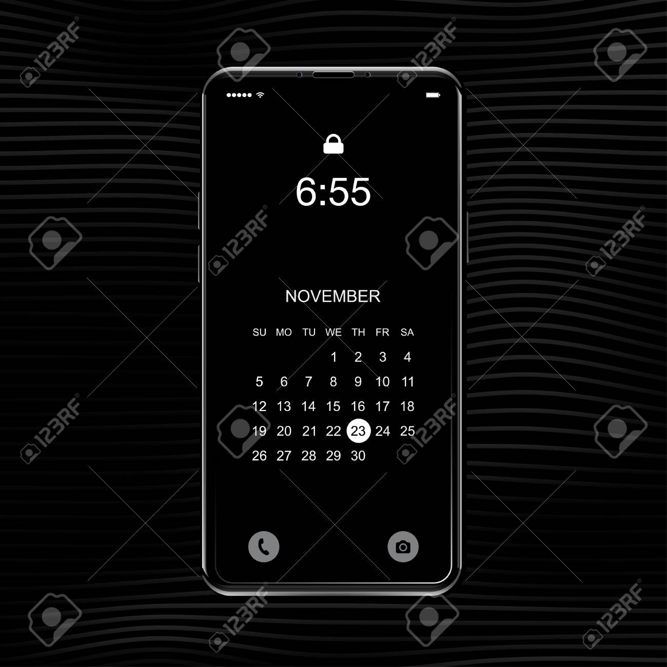template realistic black smartphone