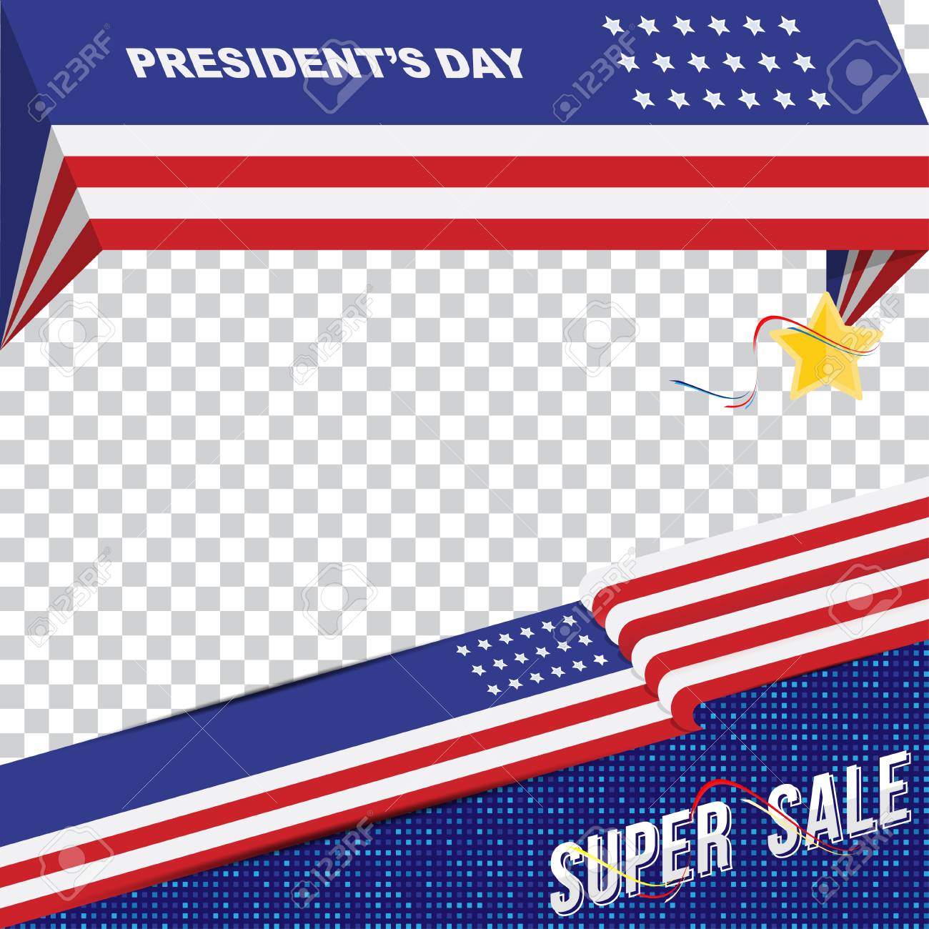 happy presidents day of usa template banner design element with