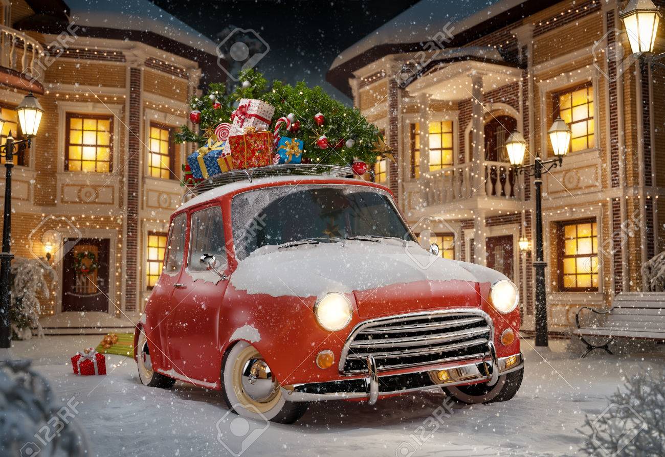 新鮮なレトロ 可愛い 車 イラスト 美しい花の画像