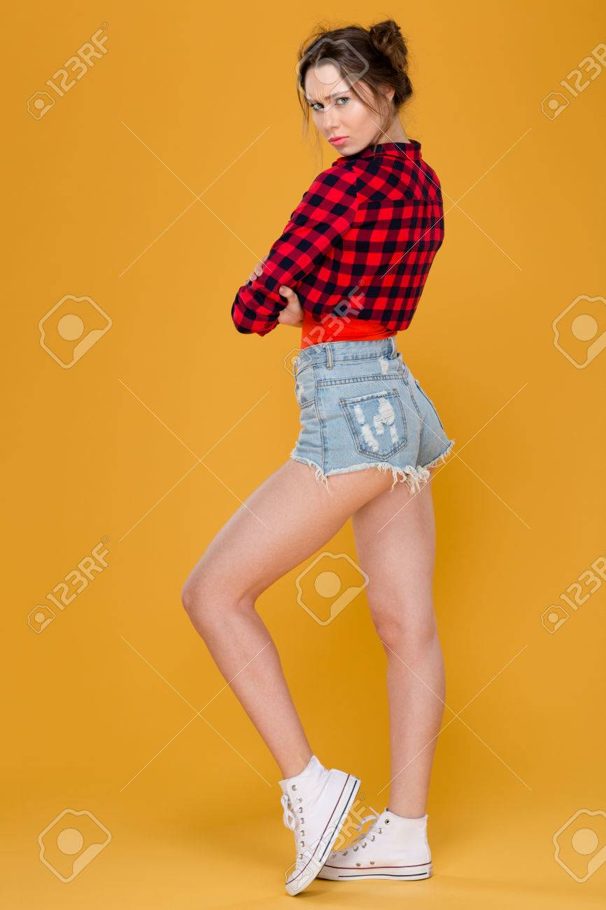 yellow checkered jeans