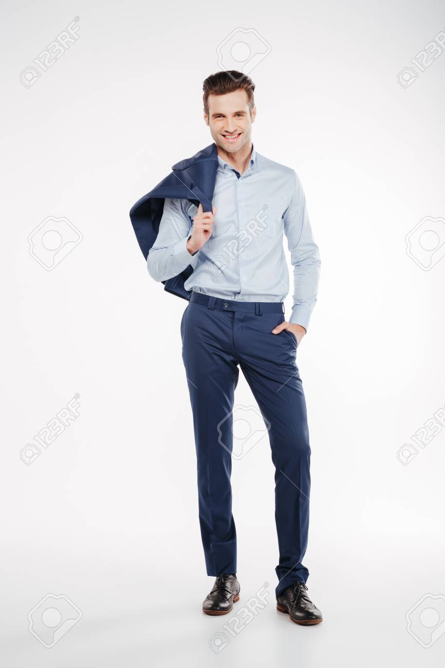 Vertical Image Of Man In Business Clothes Which Posing In Studio Stock Photo Picture And Royalty Free Image Image 76317373