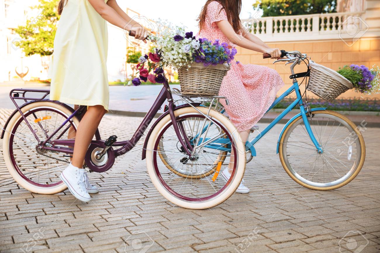 retro womens bike with basket