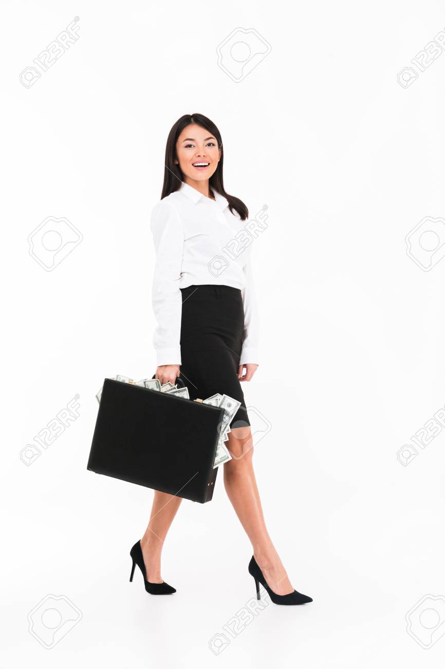 carrying a briefcase