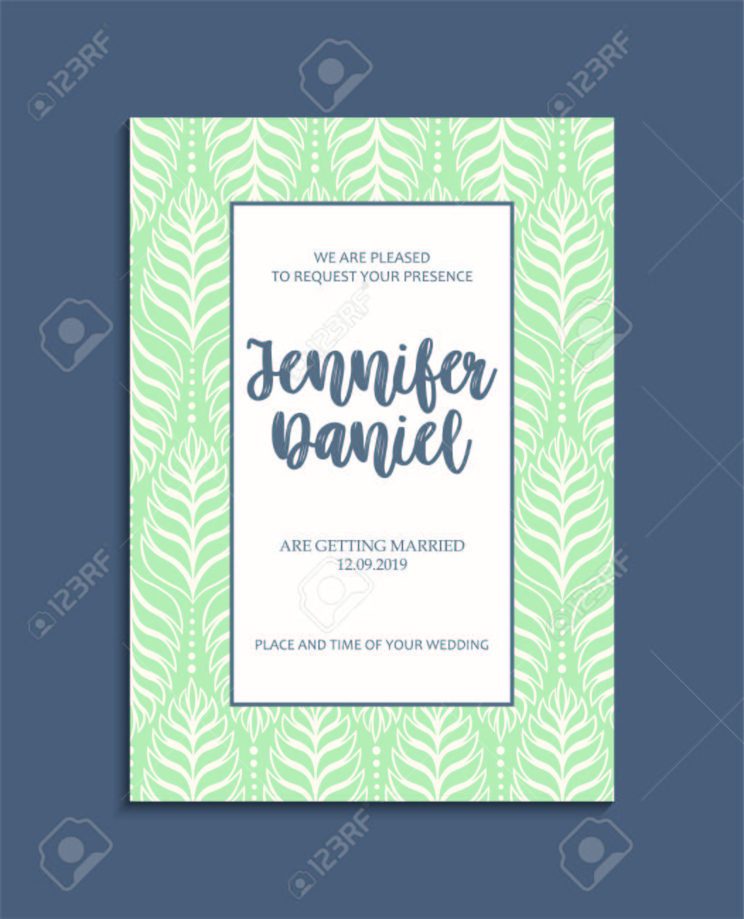 vintage wedding invitation templates cover design with green vintage wedding invitation templates