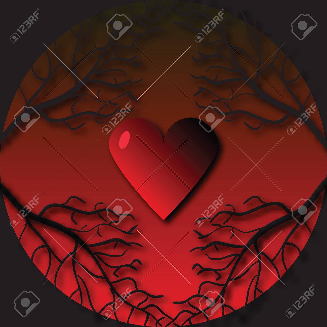 Gothic Frame Mit Asten Und Herz Hintergrund Am Valentinstag Lizenzfrei Nutzbare Vektorgrafiken Clip Arts Illustrationen Image 34880188