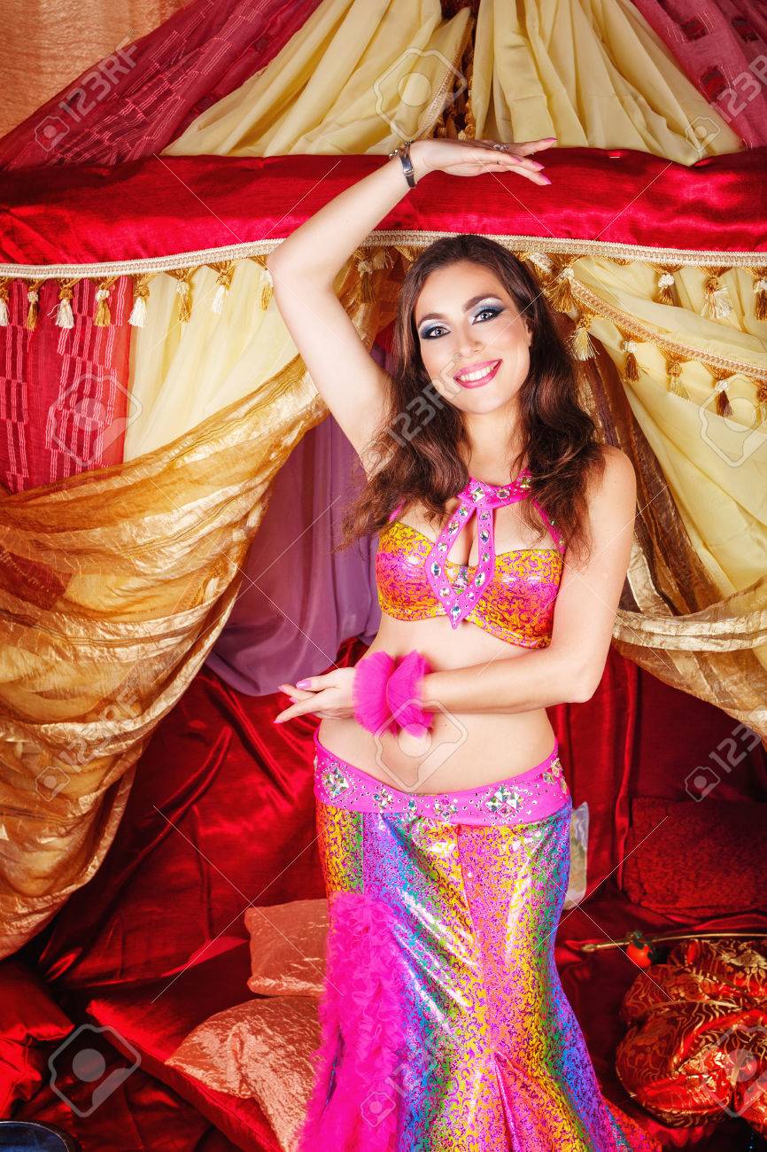 Sexy Oriental Beauty Dancing Belly Dance In Front Of The Tent The Concept Of The Sexy Oriental Beauty Dancing Belly Dance In Front Of The Tent The Concept Of The