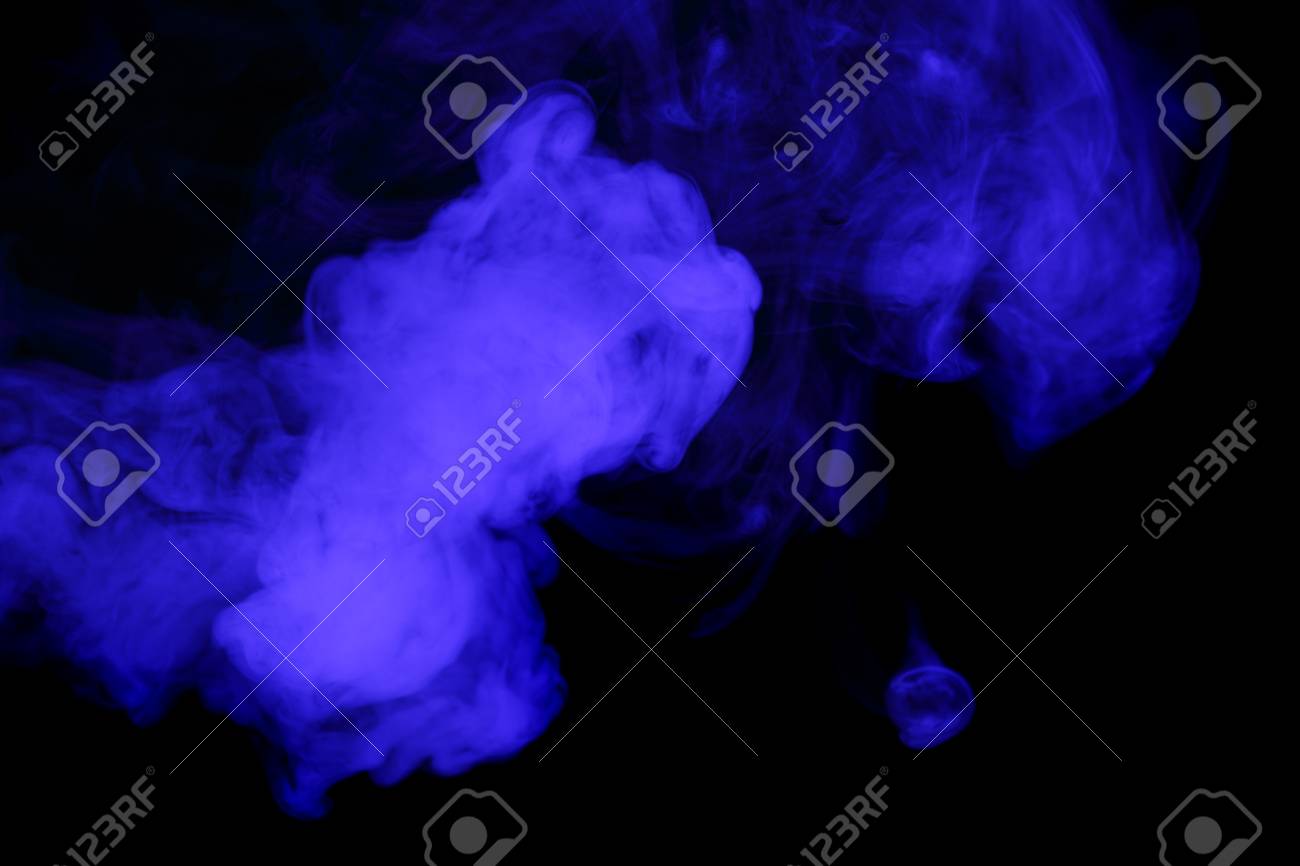 abstract art blue smoke hookah on a black background inhalation smoke font generator