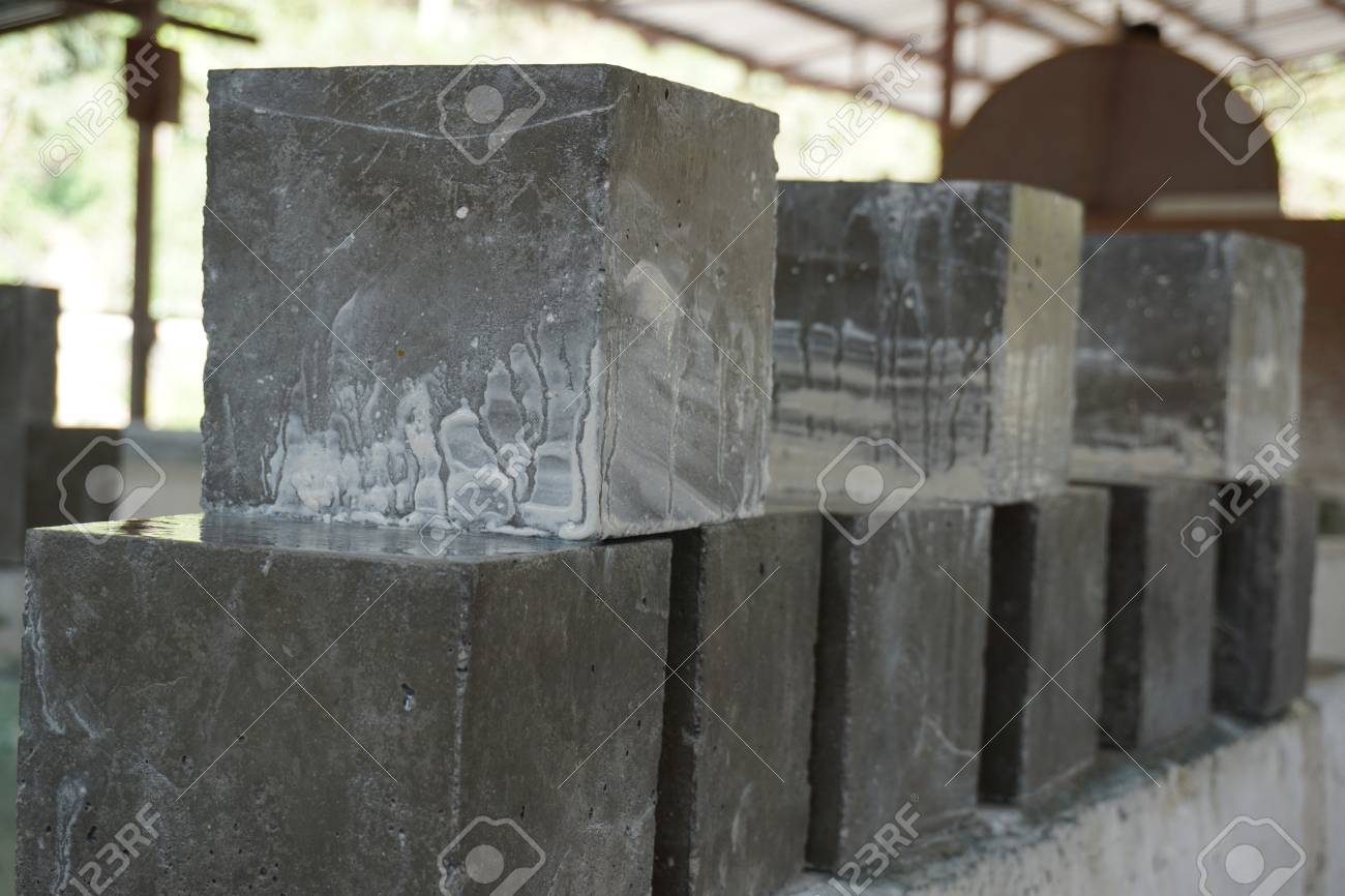 Wet Cube Concrete Sample Just Taken From Curing Tank Stock Photo Picture And Royalty Free Image Image 94424337