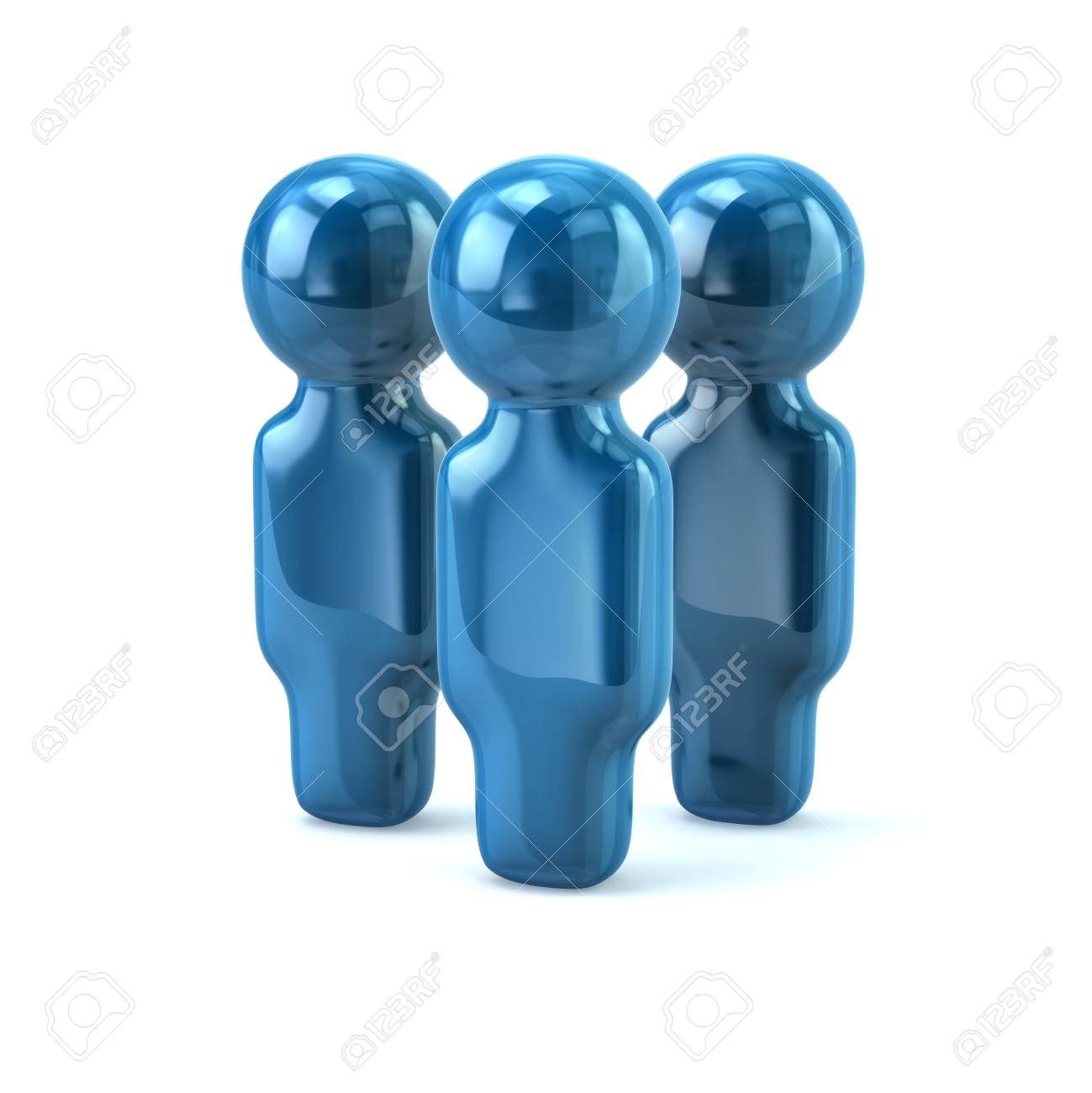 青い人アイコン白背景に 3 D レンダリング の写真素材 画像素材 Image