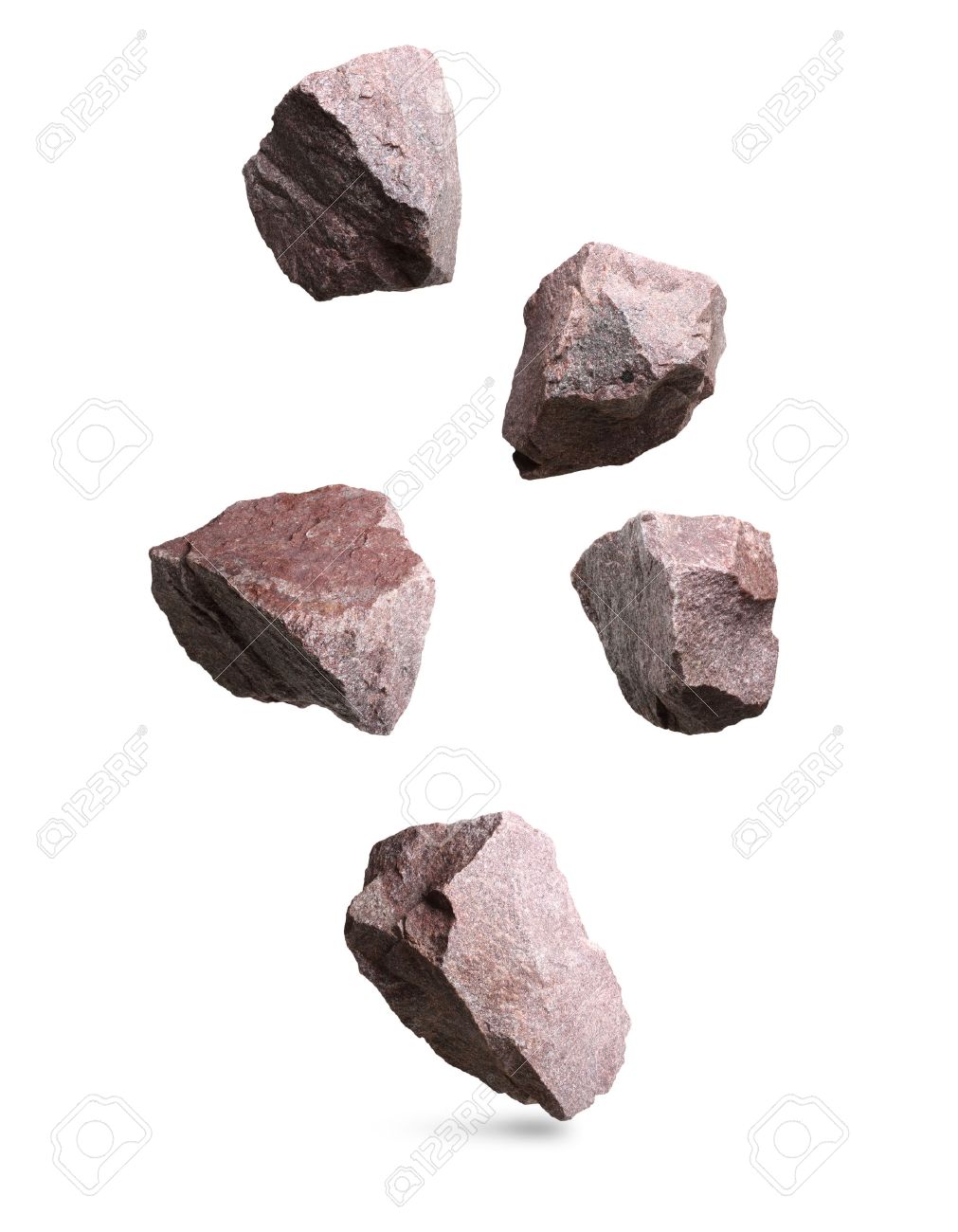 Granite stones falling,rocks set isolated on white background - 61201426 Granite stones falling,rocks set isolated on white background - 61201426