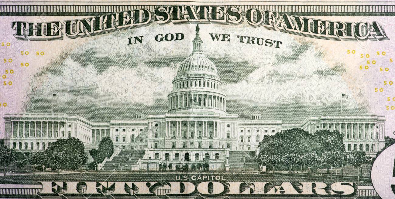 Detail Du Verso Du Billet De 50 Dollars Banque D Images Et Photos Libres De Droits Image