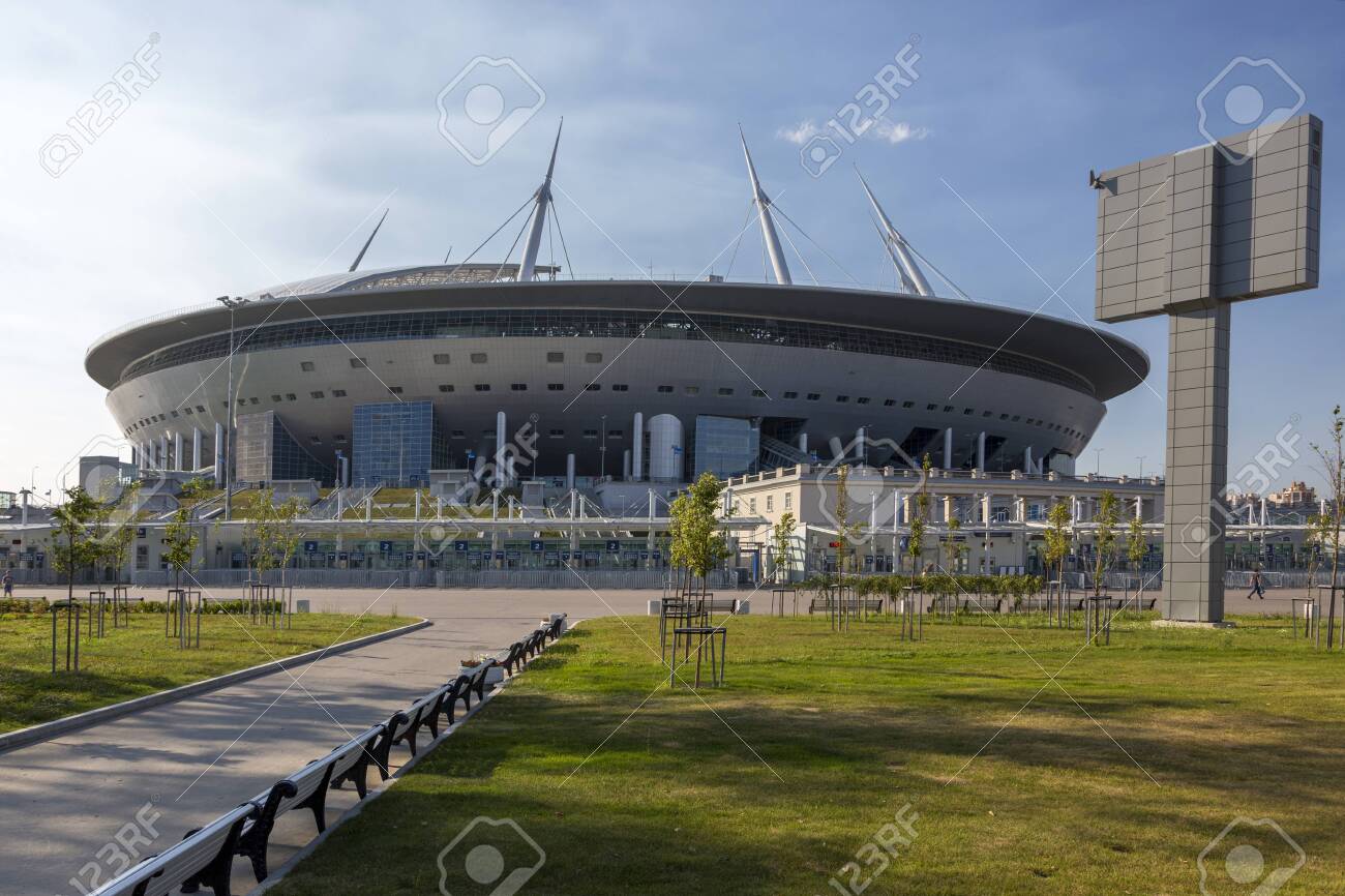 St Petersburg Russia August 10 18 Gazprom Arena New Sports Stock Photo Picture And Royalty Free Image Image
