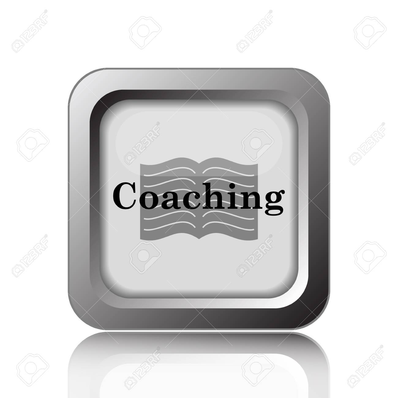 coaching icon internet button on white background stock photo