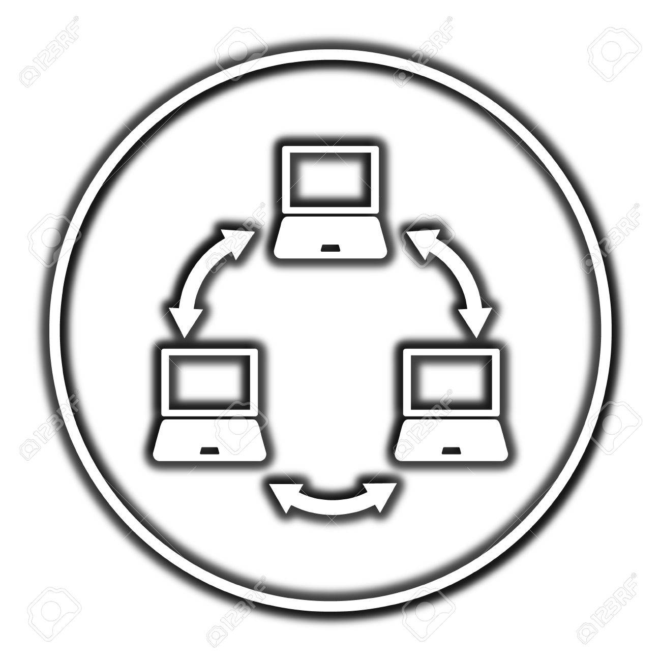 Computer Network Icon. Internet Button On White Background. Stock Photo,  Picture and Royalty Free Image. Image 52100198., image size:1300x1300