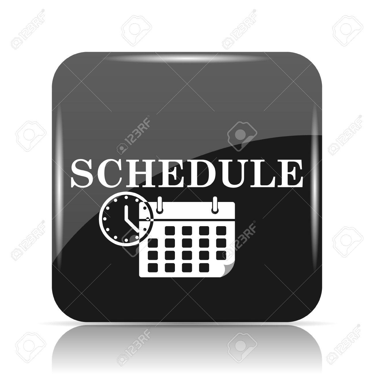 スケジュール アイコン 白い背景の上のインター ネット ボタン の写真素材 画像素材 Image