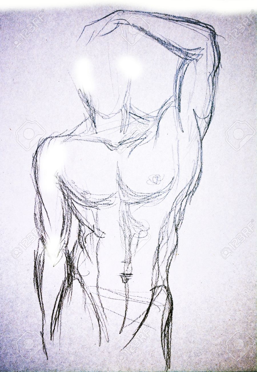 Dibujo Hombre Torso Dibujo A Lápiz Fotos, retratos, imágenes y fotografía  de archivo libres de derecho. Image 39687144