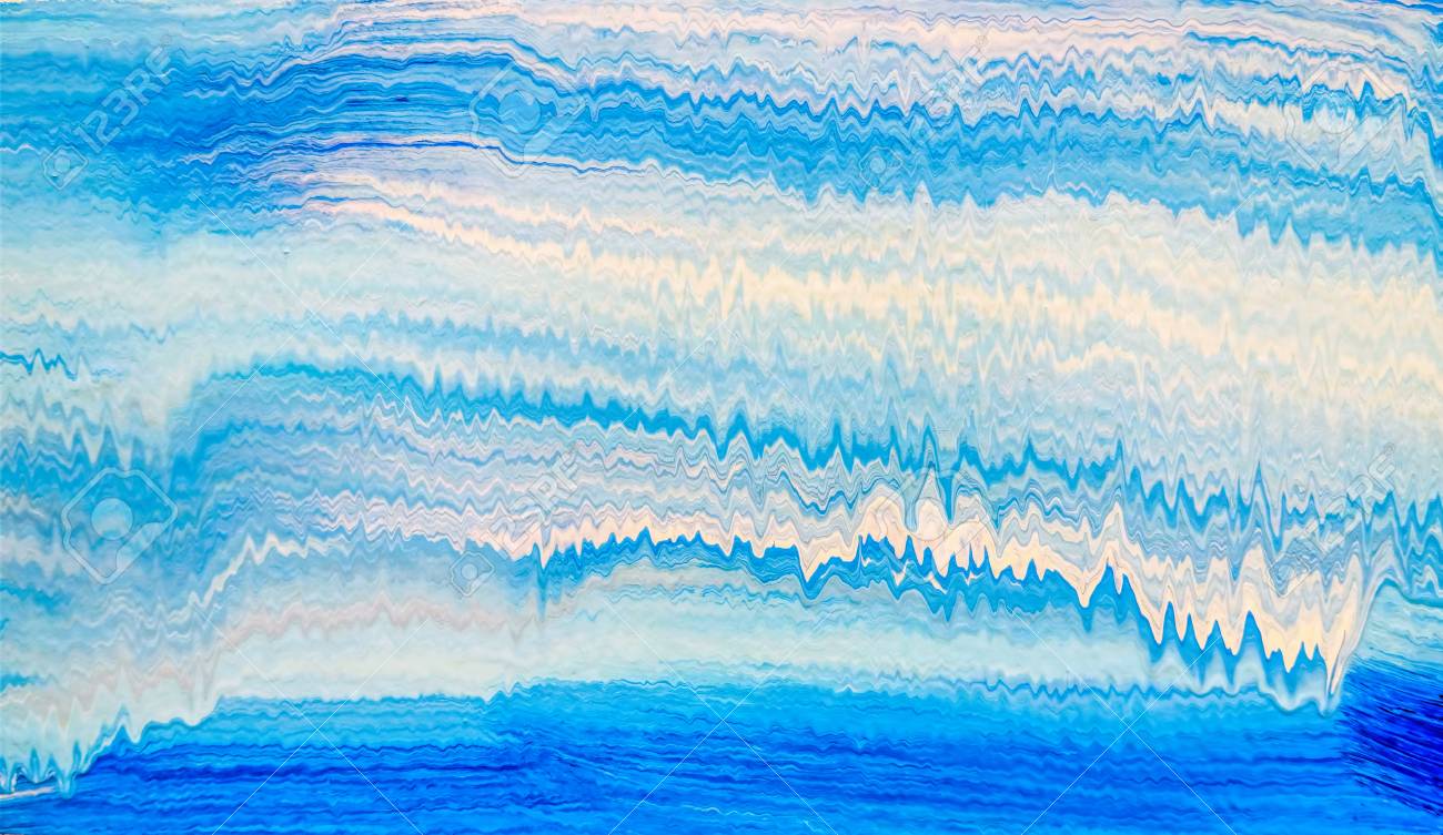 Modèle De Bande Acrylique Avec Des Vagues Bleues Et Blanches