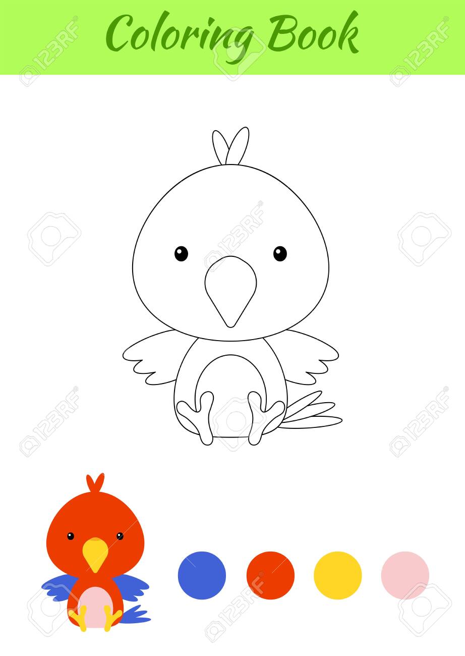 Coloring Page Little Sitting Baby Parrot Coloring Book For Kids Royalty Free Cliparts Vectors And Stock Illustration Image 153406730