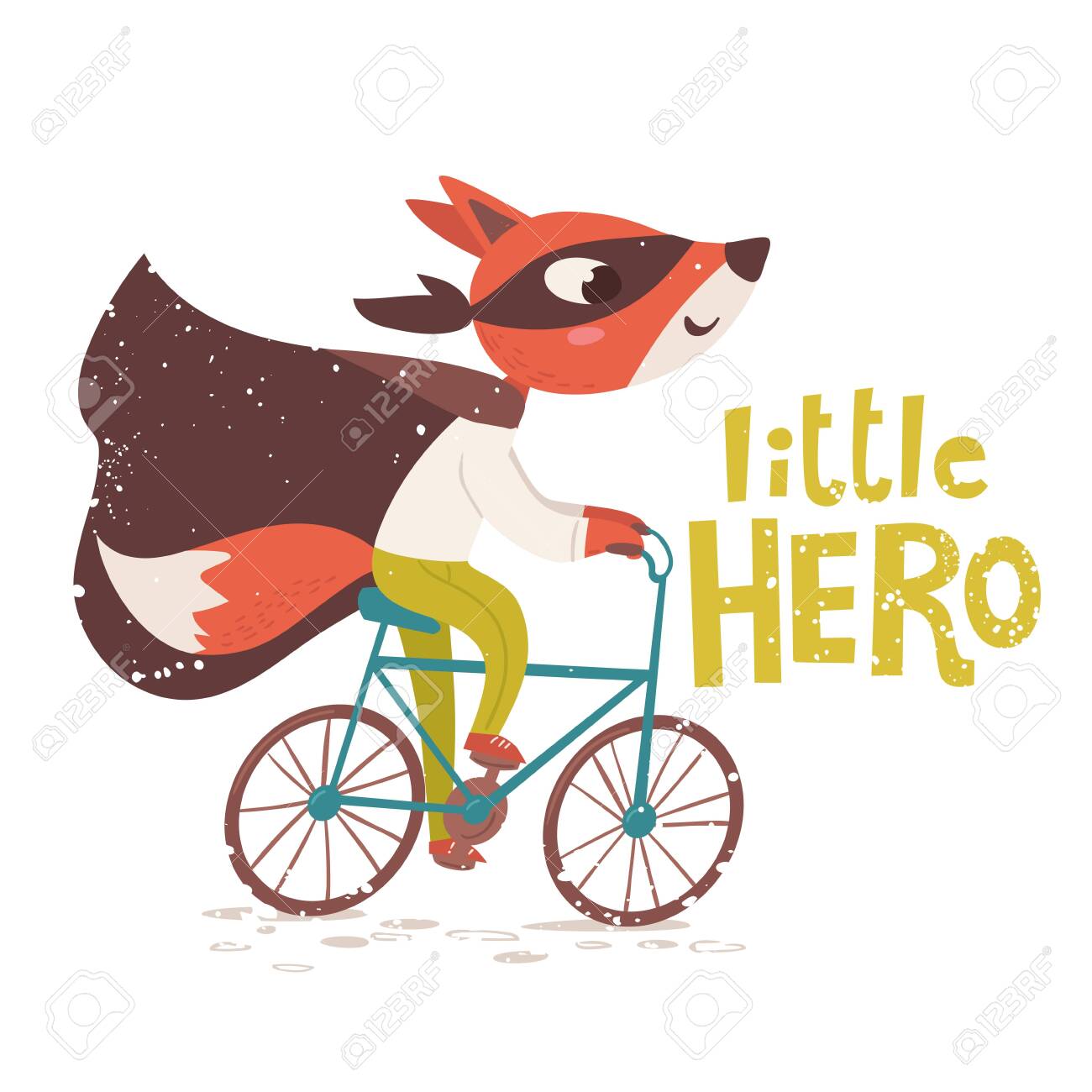 fox riding a bike