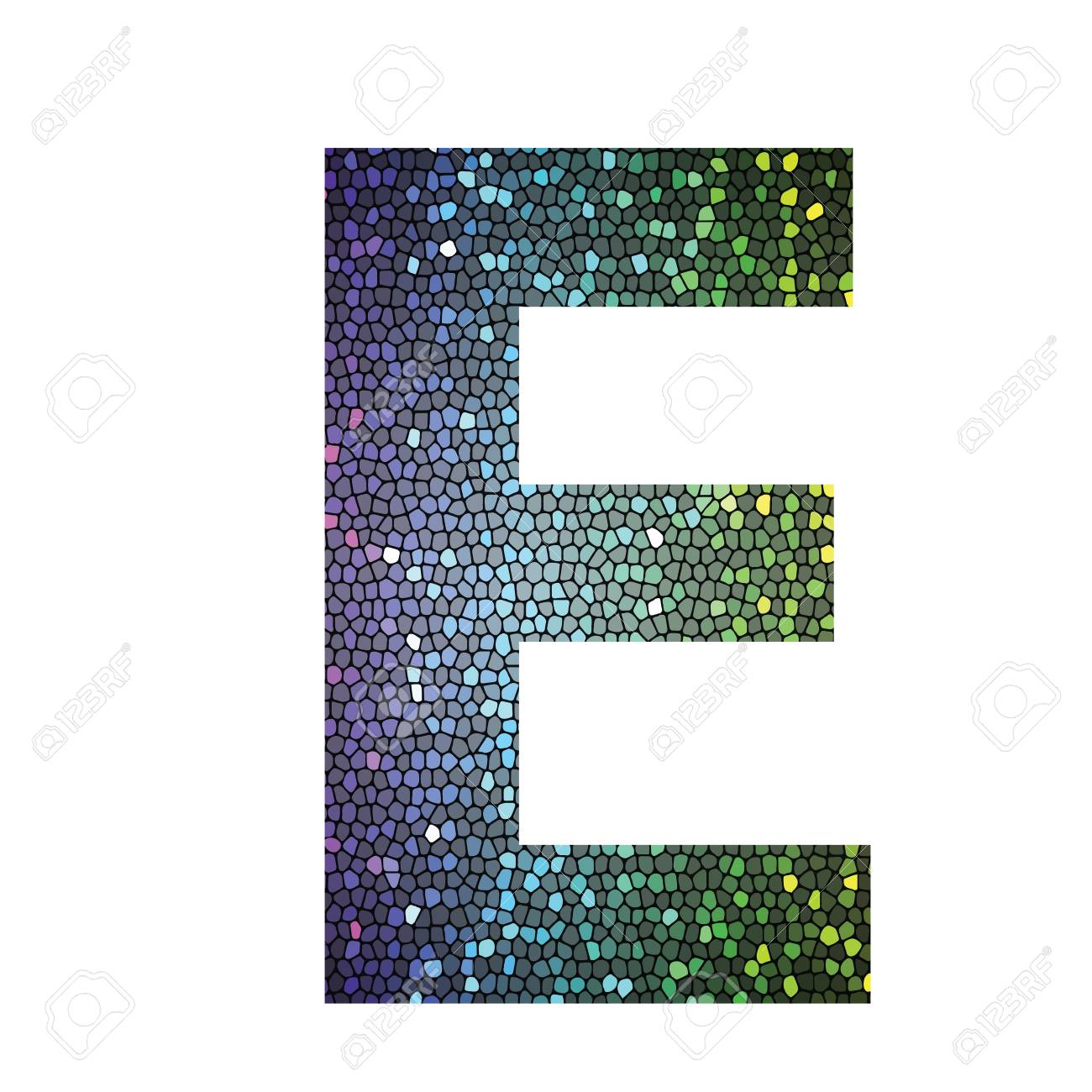 Ilustración Colorida Con La Letra E De Diferentes Colores Sobre Un Fondo Blanco