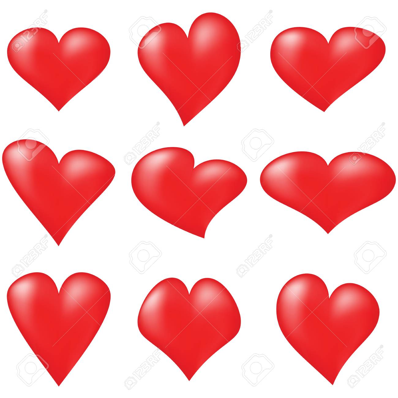 Bunte Illustration Mit Comic Roten Herzen Auf Weissem Hintergrund Lizenzfreie Fotos Bilder Und Stock Fotografie Image 36255744
