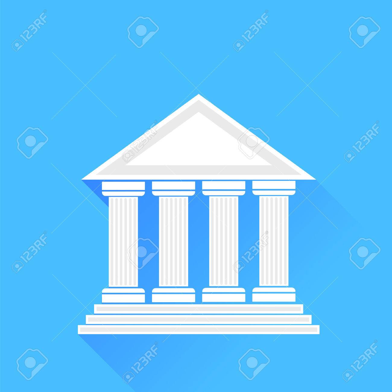 ギリシャ語の白のシルエット寺青い背景に分離されました のイラスト素材 ベクタ Image ギリシャ語の白のシルエット寺青い背景に分離されました のイラスト素材 ベクタ Image