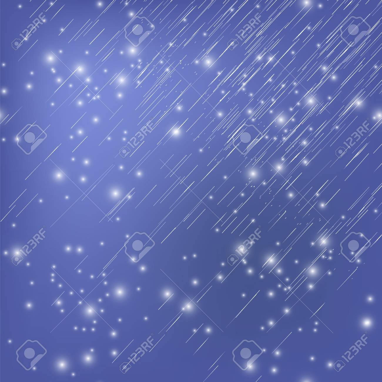 青い夜空の背景に白い流れ星 Nignt 空に流れ星 流星群 の写真素材 画像素材 Image