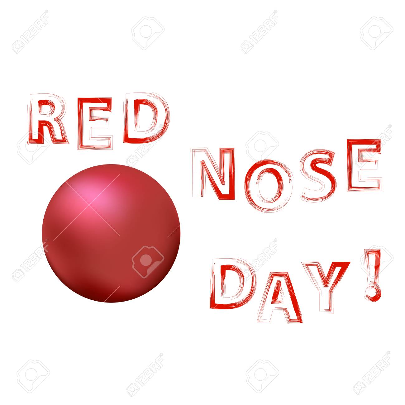 ピエロ赤い鼻日バナー白背景に分離 のイラスト素材 ベクタ Image