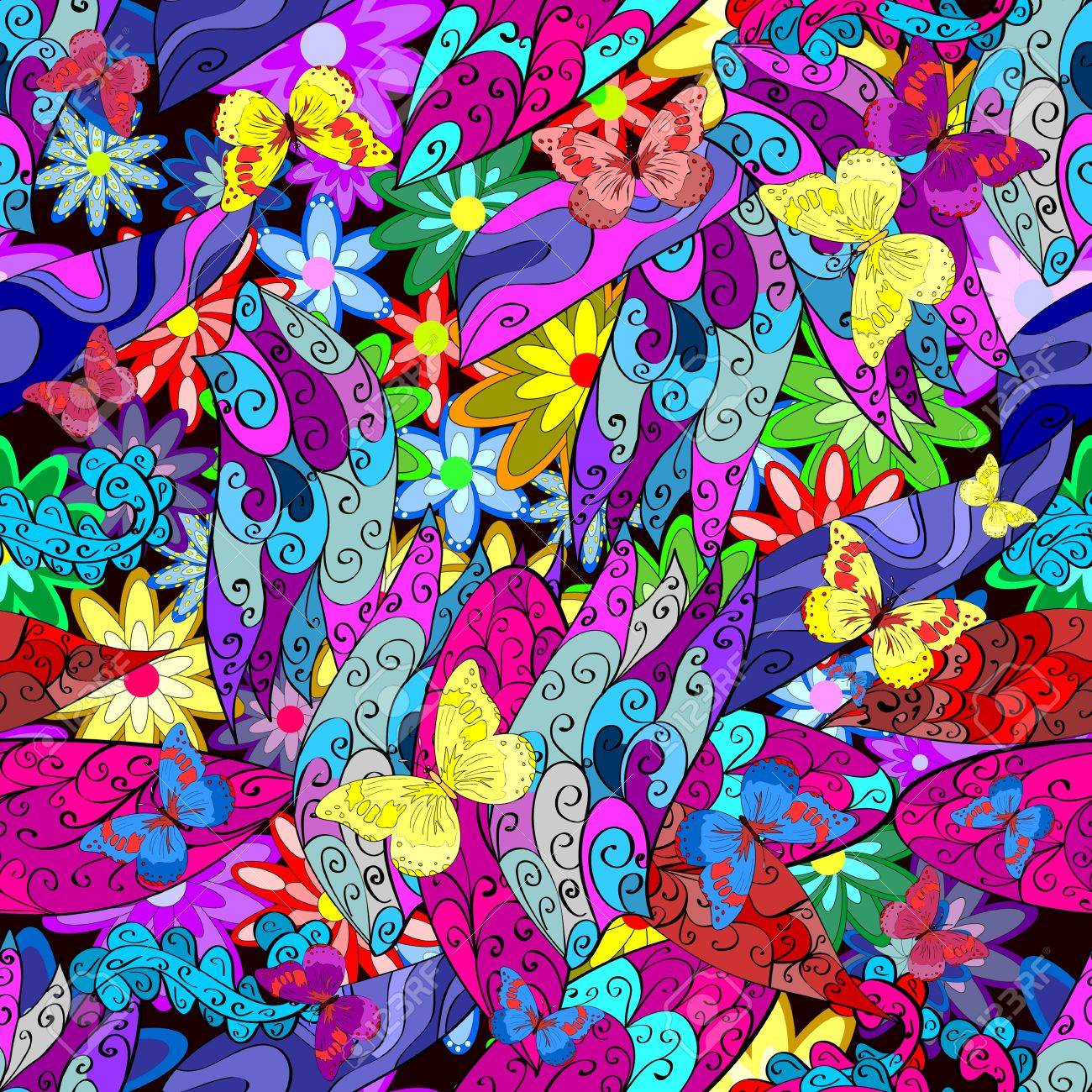 Vector seamless texture with abstract flowers. Endless background. Ethnic seamless pattern. Vector backdrop. Bright pattern. Summer template. Use for wallpaper,pattern fills, web page background - 37034068 Vector seamless texture with abstract flowers. Endless background. Ethnic seamless pattern. Vector backdrop. Bright pattern. Summer template. Use for wallpaper,pattern fills, web page background - 37034068