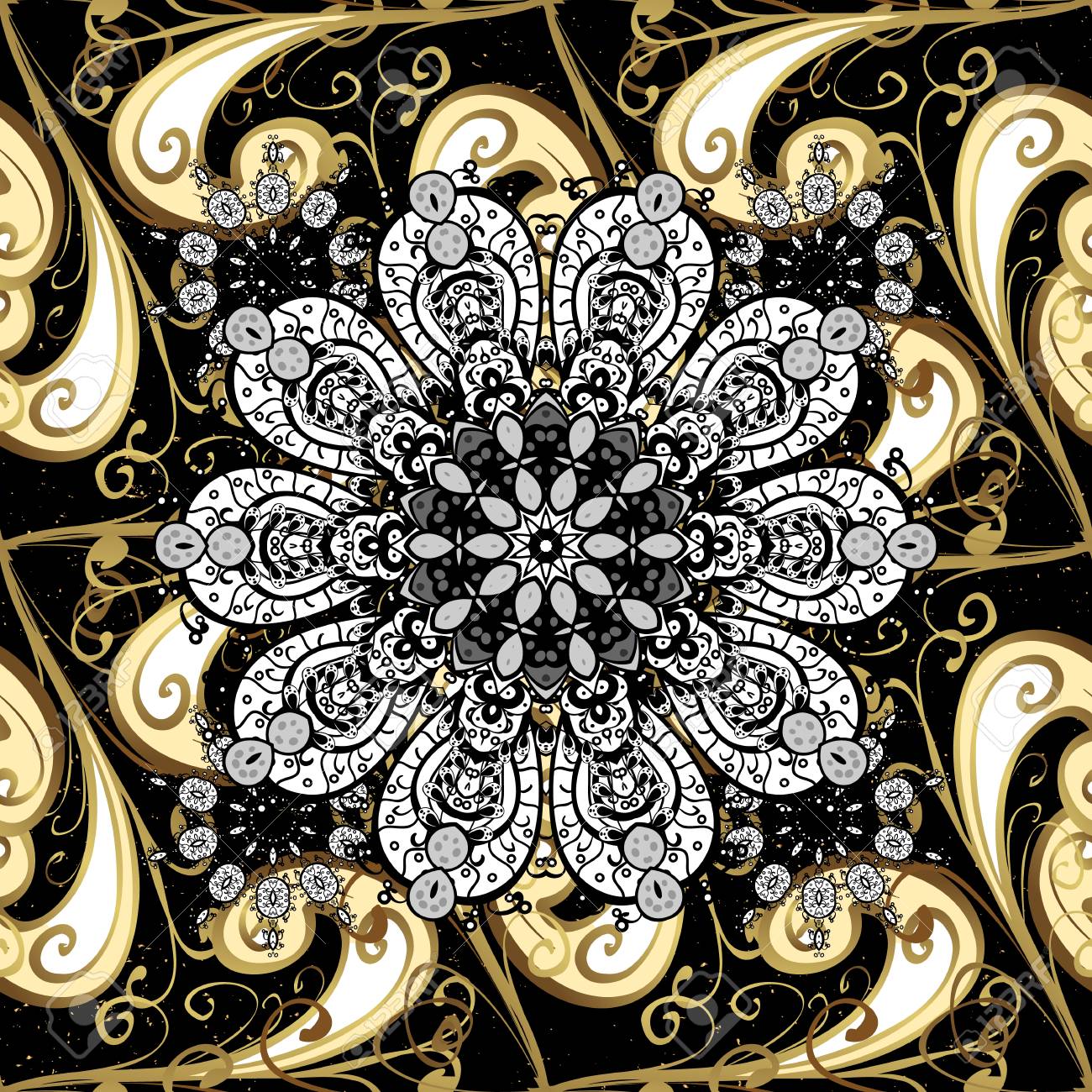 Téléchargement gratuit Images Modele Ornement Floral Noir Dore En Style Baroque Fond Damasse actualisé salutations
