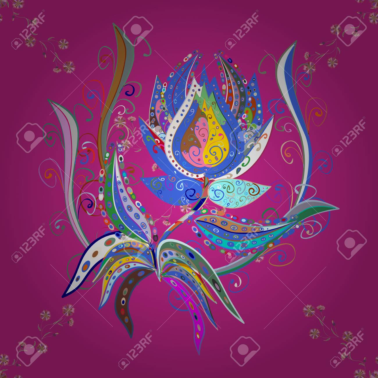 small colorful flowers vector cute pattern in small flower