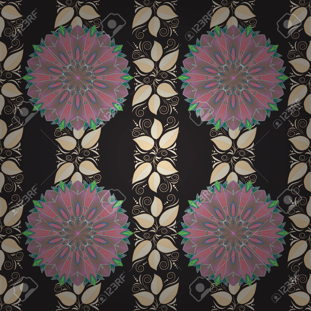 background mandala vector floral flower oriental coloring book