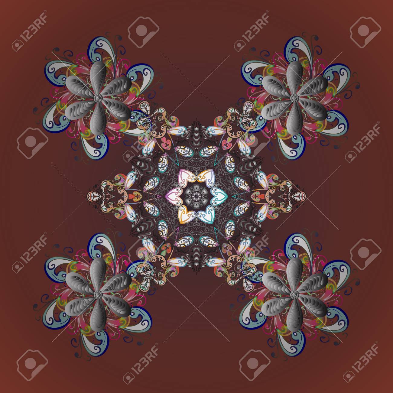 Fundo De Flocos De Neve Cartao De Inverno Feliz Natal Ano Novo E Feliz Ilustracao Vetorial Holiday Cartao De Natal Com Flocos De Neve Em Fundo Colorido Ilustraciones Vectoriales Clip Art Vectorizado