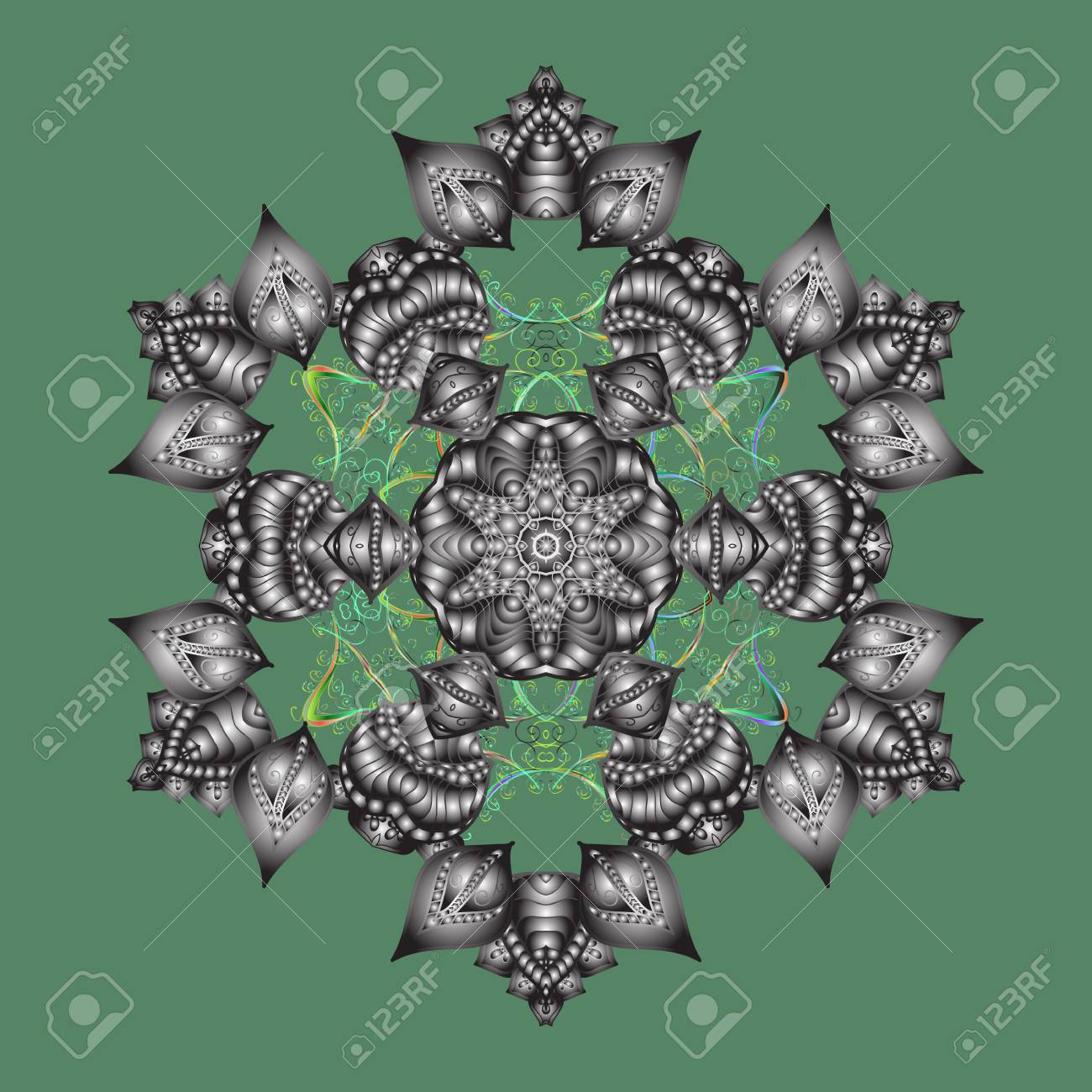 Illustrazione Vettoriale Modello Di Fiocchi Di Neve Disegno Piatto Con Fiocchi Di Neve Astratti Isolato Su Sfondo Di Colori Vector Fiocchi Di Neve