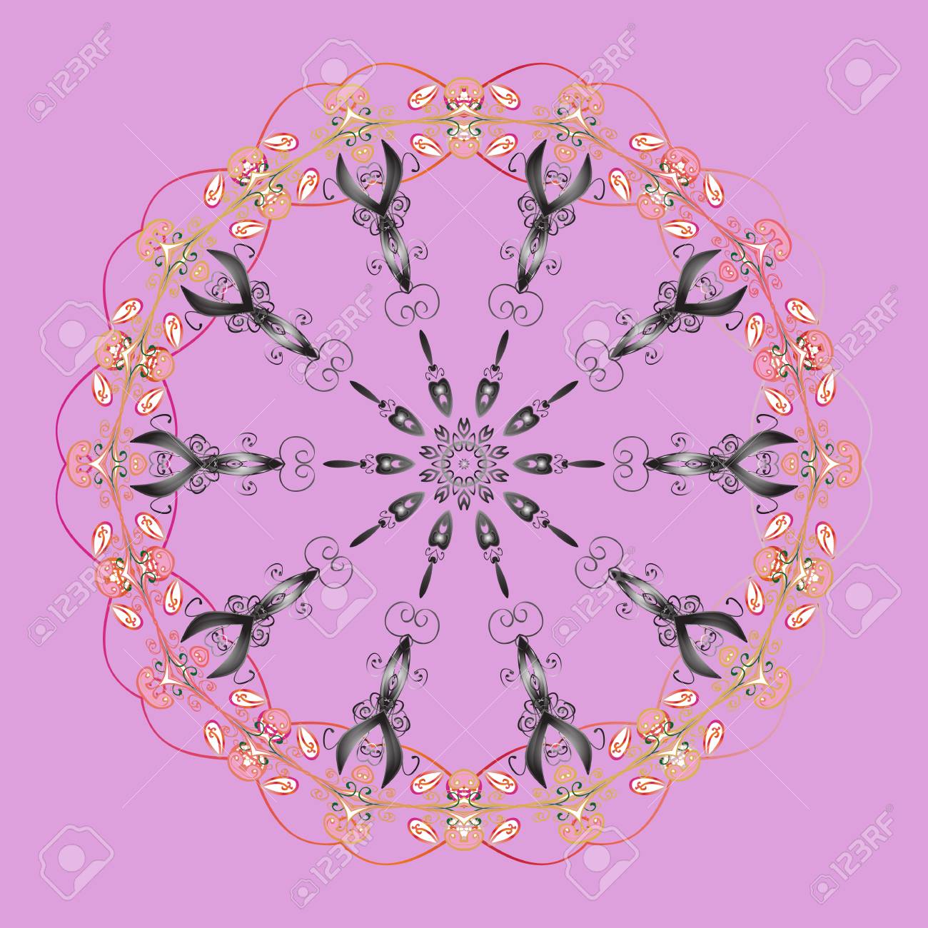 Flocon de neige antistress dessinés   la main Coloriages d hiver pour l