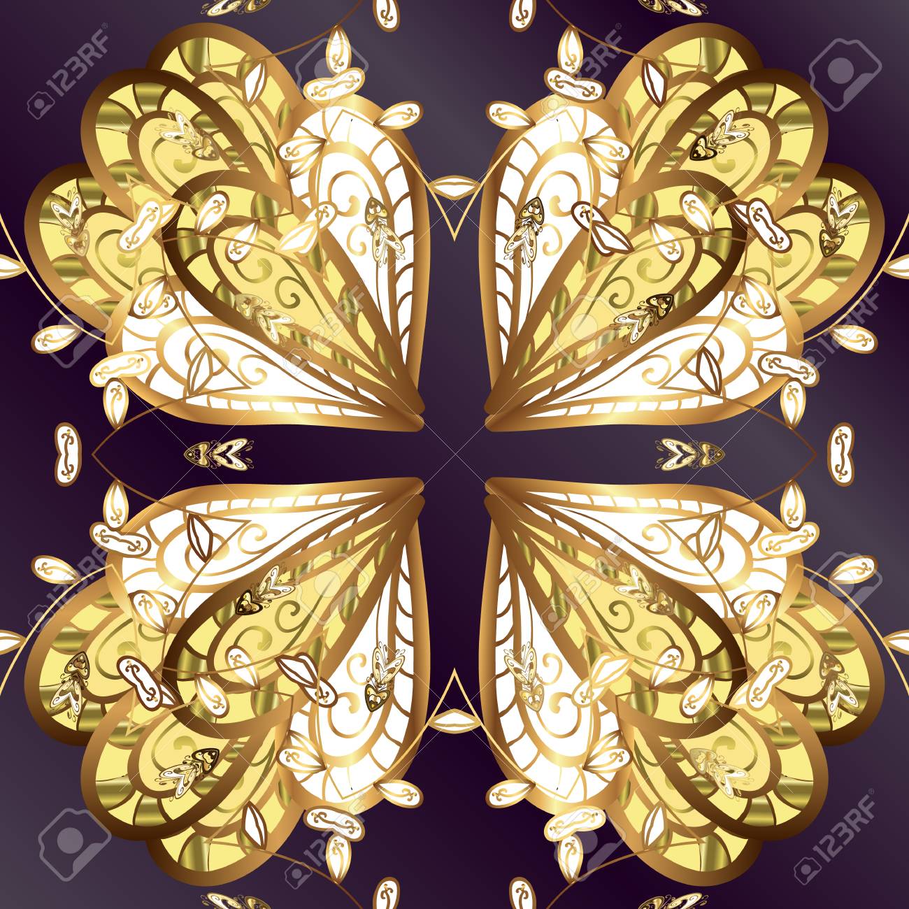 金のトリムとの背景 緑青 高級家具 シームレスな要素の木彫り 彫刻 黄金の要素とライラック 紫の背景に模様 小さな被写し界深度 クラシックなスタイルの家具 のイラスト素材 ベクタ Image