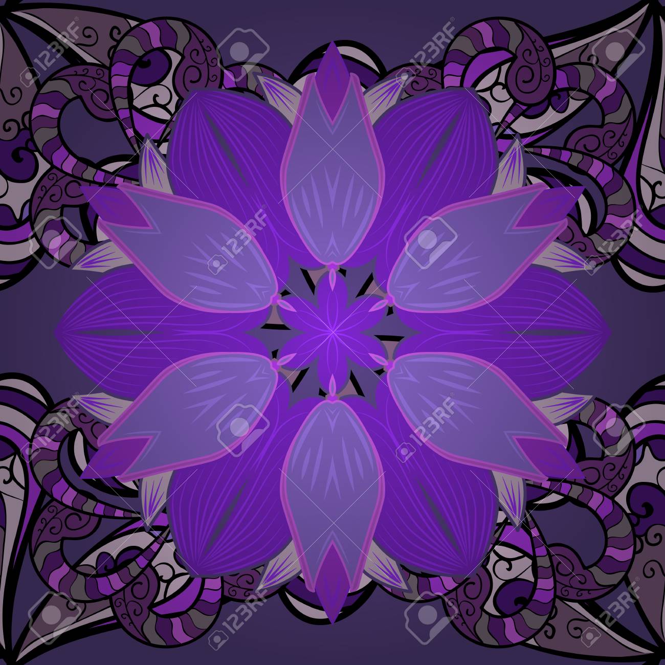 vector illustration on violet black and purple colors floral purple and black invitations